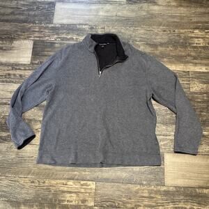 Kenneth Roberts Gray Quarter Zip XXL 2XL Mens Pullover Shirt sweatshirt